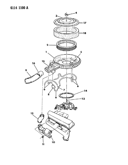 1986 Chrysler LeBaron Base Air Cleaner Diagram 3 - Thumbnail