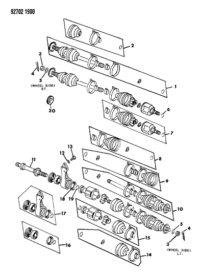 1994 Dodge Stealth Stub Shaft Seal Diagram for MB526680