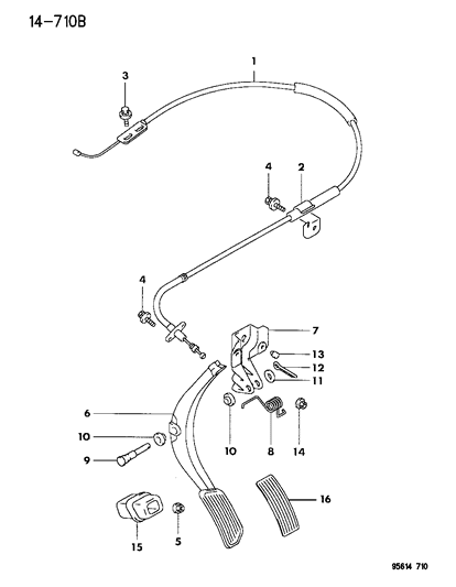 1995 Dodge Avenger Throttle Cable Diagram for MB910570