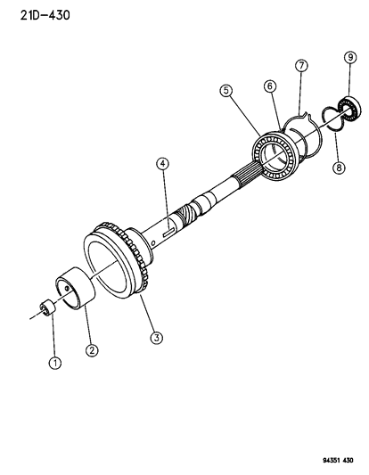 1994 Dodge Ram Wagon Output Shaft - Automatic Transmission Diagram