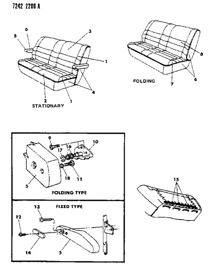 1987 Dodge Caravan Rear Seat Diagram 1 - Thumbnail