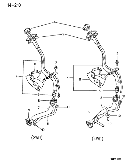 1996 Chrysler Sebring Coupe Fuel Filler Tube Diagram