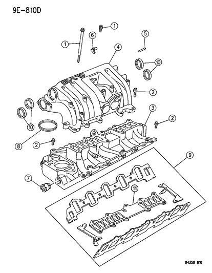 1994 Dodge Ram 2500 Manifolds - Intake & Exhaust Diagram 5 - Thumbnail