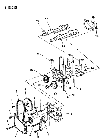 1991 Chrysler LeBaron GTC Balance Shafts Diagram