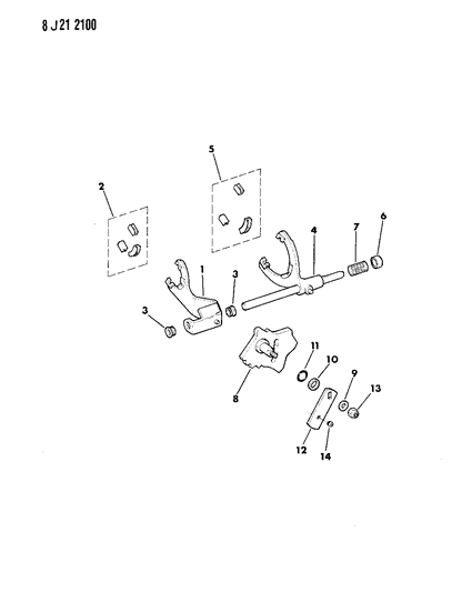 1989 Jeep Wrangler Forks, Rails, Miscellaneous Parts Diagram 2 - Thumbnail