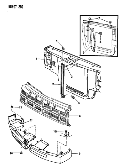 1993 Dodge Dakota Lower Deflector Diagram for 5BB36KSD