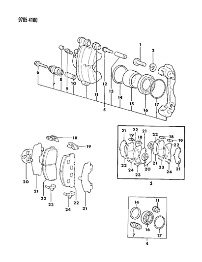 1989 Dodge Colt Front Brakes Diagram 1 - Thumbnail