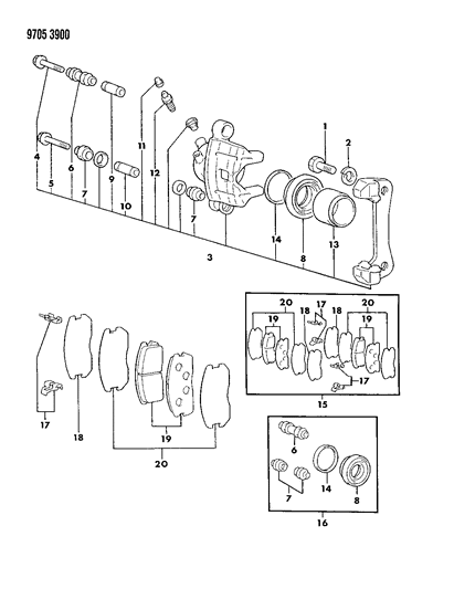 1989 Dodge Colt Front Brakes Diagram 2 - Thumbnail