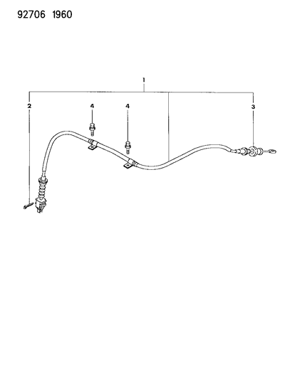 1993 Dodge Colt Release Cable Diagram for MB912305