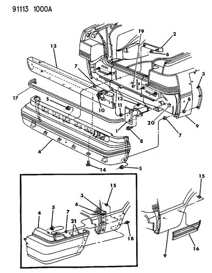 1991 Chrysler LeBaron Nerf, Extension Assembly Diagram for X367JM7