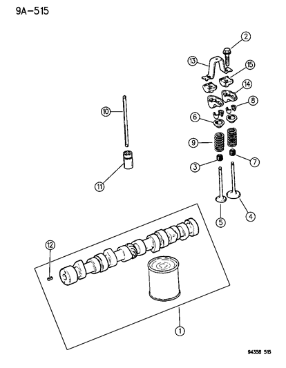 1996 Dodge Dakota Camshaft & Valves Diagram 1 - Thumbnail