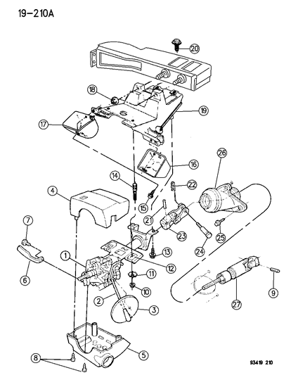 1994 Dodge Intrepid Column, Steering Diagram