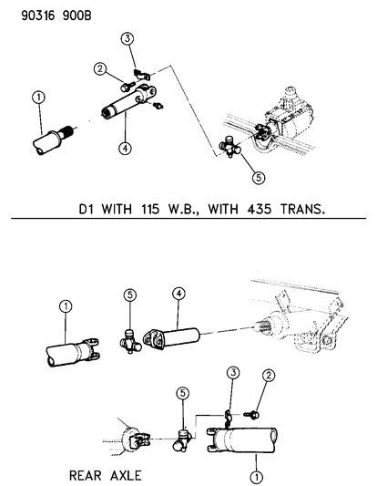 1992 Dodge D150 Shaft - Single Propeller Diagram