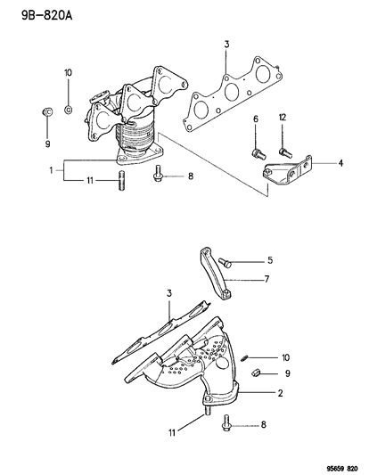 1996 Chrysler Sebring Coupe Manifolds - Intake & Exhaust Diagram 2 - Thumbnail