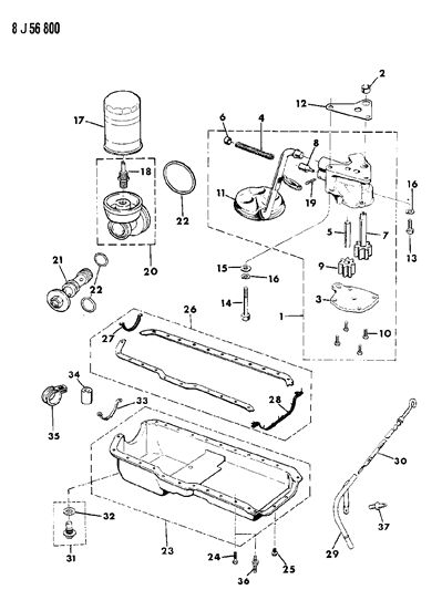 1989 Jeep Comanche Engine Oiling Diagram 3 - Thumbnail