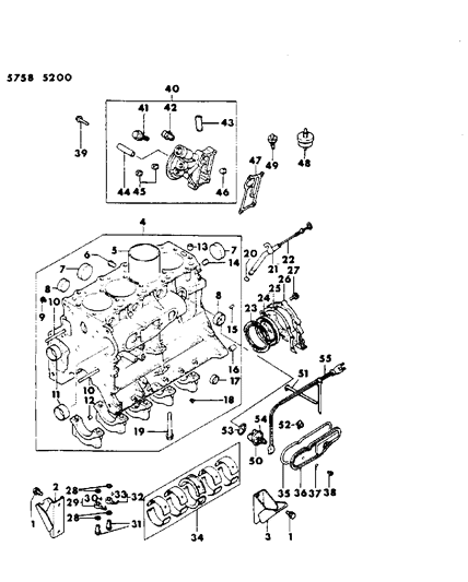 1986 Dodge Ram 50 Bearing, Balance Shaft Rear Standard Diagram for MD082303