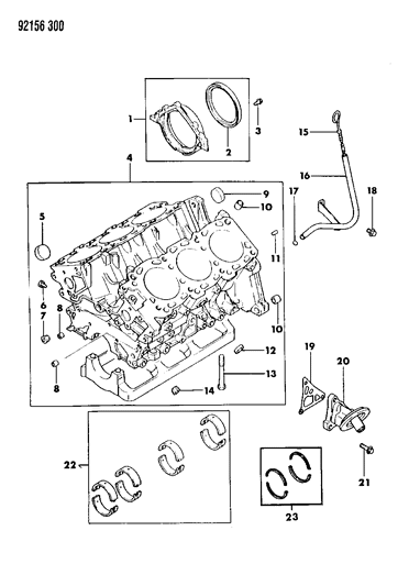 1992 Chrysler LeBaron GTC Cylinder Block Diagram 2 - Thumbnail