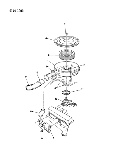 1986 Chrysler LeBaron Base Air Cleaner Diagram 2 - Thumbnail