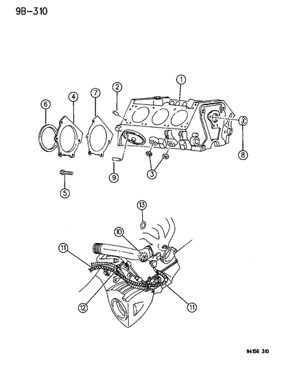 1995 Chrysler Town & Country BLOCK-LONG Diagram for R0633435