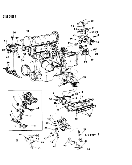 1987 Dodge Aries Engine Mounting Diagram 2 - Thumbnail