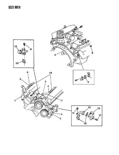 1988 Dodge Ram Wagon Air Pump Tubing Diagram 1 - Thumbnail