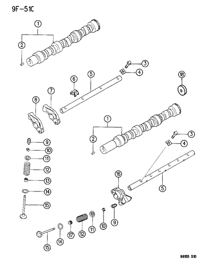 1996 Chrysler Cirrus Camshaft & Valves Diagram 4 - Thumbnail