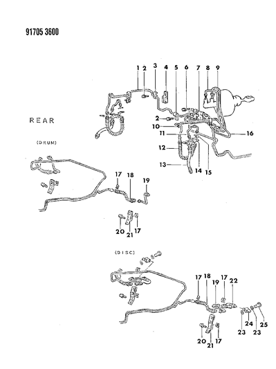 1991 Dodge Colt Lines & Hoses Diagram 3 - Thumbnail