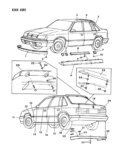 1986 Dodge Lancer Emblem Diagram for 4328828