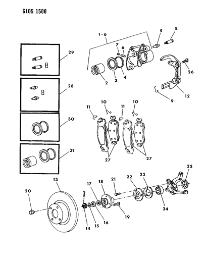 1986 Dodge Omni Front Brakes Diagram 2 - Thumbnail