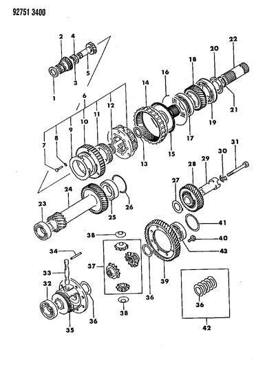 1994 Dodge Colt Power Train Automatic Transaxle Diagram 3 - Thumbnail