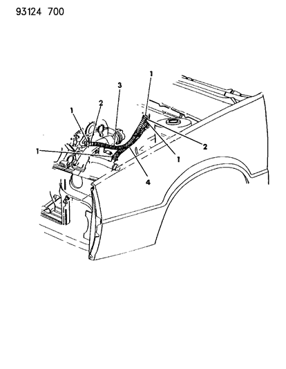 1993 Chrysler LeBaron GTC Plumbing - Heater Diagram 2 - Thumbnail