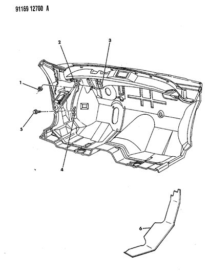 1991 Chrysler New Yorker Fifth Avenue Brace Dash Panel To Cowl Diagram
