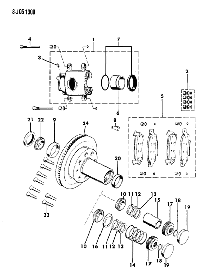 1987 Jeep Grand Wagoneer Nut And Pin Diagram for J4004816