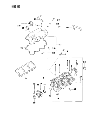 1988 Chrysler New Yorker Base Model Cylinder Head Diagram 3 - Thumbnail