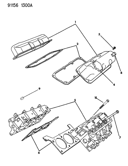1991 Chrysler New Yorker Cylinder Head Diagram for R5633403