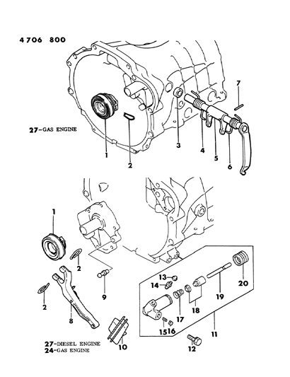 1984 Dodge Colt Controls, Clutch Diagram 1 - Thumbnail