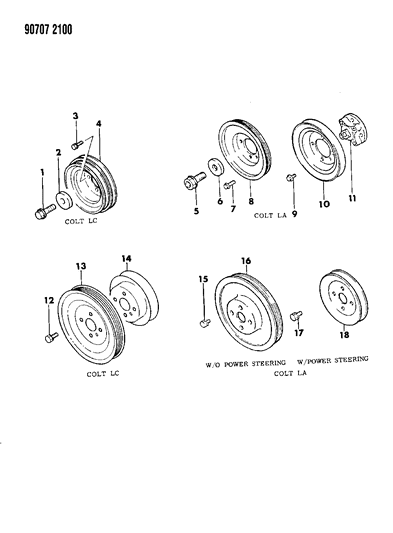 1990 Dodge Colt Pulley Diagram for MD124049