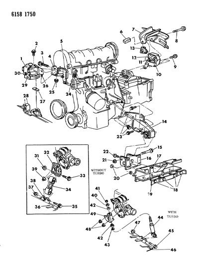 1986 Dodge 600 Shock Nut, Lower Diagram for 6100517