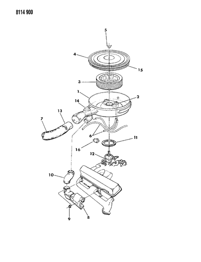 1988 Chrysler LeBaron Base Air Cleaner Diagram 1 - Thumbnail