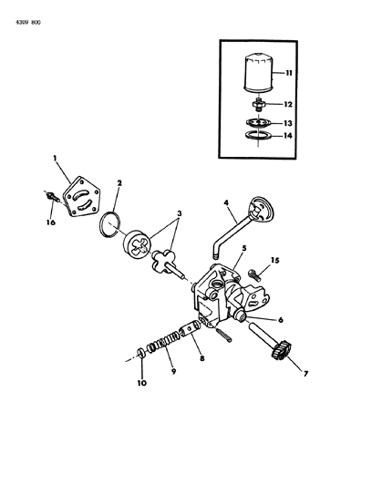 1984 Dodge Ram Wagon Oil Pump & Oil Filter Diagram 2 - Thumbnail