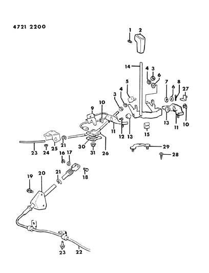 1984 Dodge Colt Controls, Gearshift High-Low Shift Diagram
