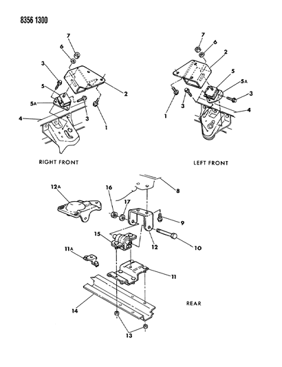 1989 Dodge D150 Engine Mounting Diagram 1 - Thumbnail