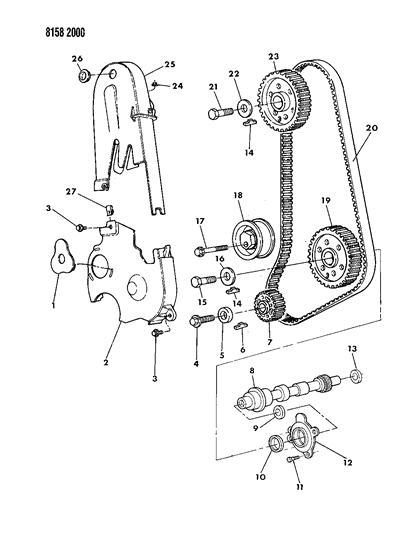 1988 Dodge 600 Belt, Timing Diagram for TBK10132