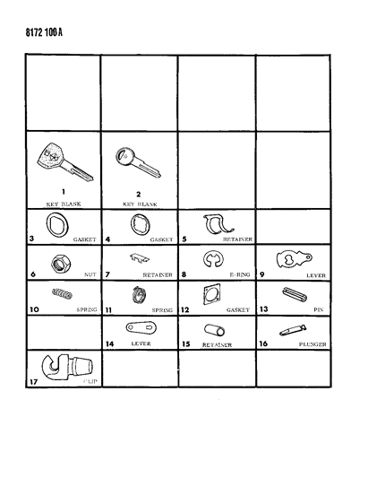 1988 Chrysler New Yorker Base Model Lock Cylinders Diagram