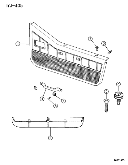 1995 Jeep Wrangler Door Trim Panel Half Hard Doors Diagram