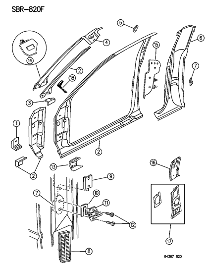 1994 Dodge Ram 2500 Aperture Panel Bodyside Diagram