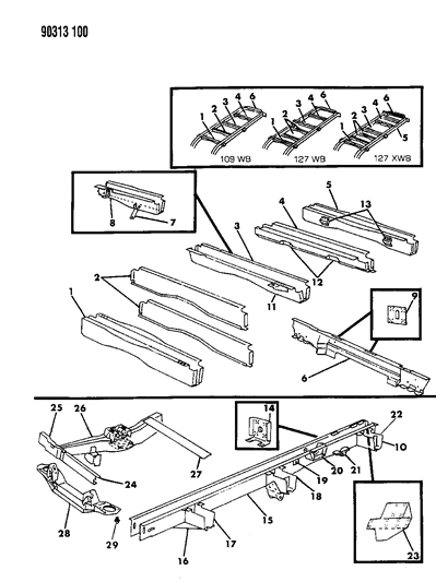 1992 Dodge Ram Wagon Frame Diagram 2 - Thumbnail
