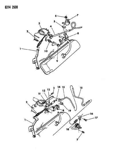 1988 Dodge Ram Wagon Throttle Control Diagram 2 - Thumbnail