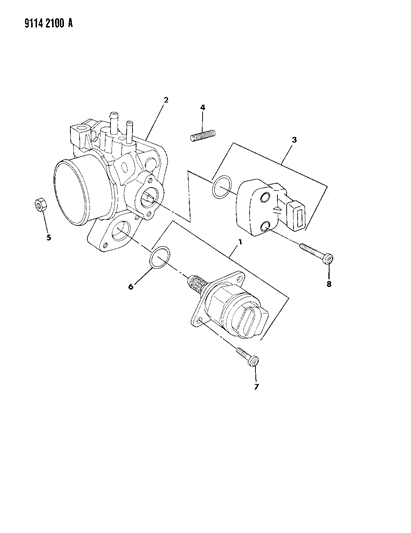 1989 Dodge Caravan Throttle Body Diagram 2 - Thumbnail
