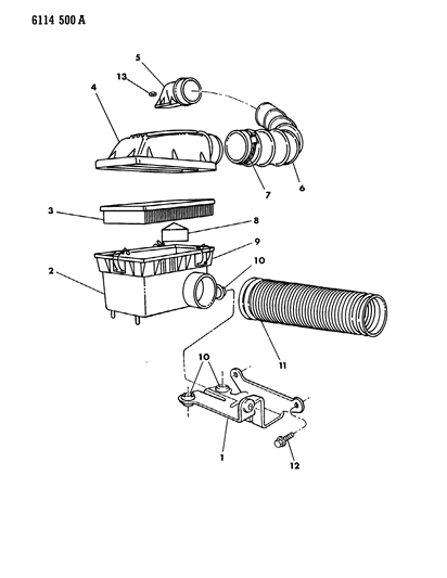 1986 Dodge Lancer Air Cleaner Diagram 1 - Thumbnail